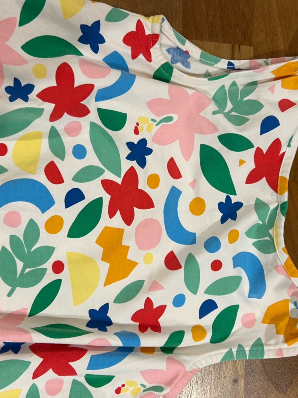 Hanna Andersson Girls Colorful Floral & Leaf Print Flowy Cotton Sundress Sz. 150 - Picture 9 of 10